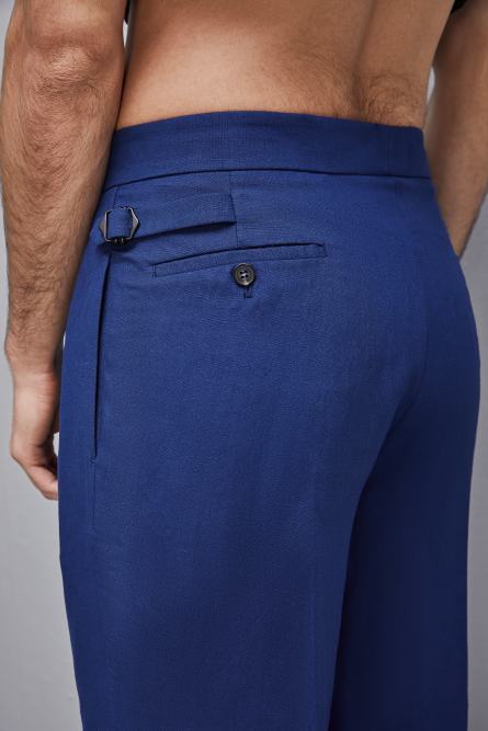 Linen and viscose blend knee-length shorts, Blue, Patrizia Pepe