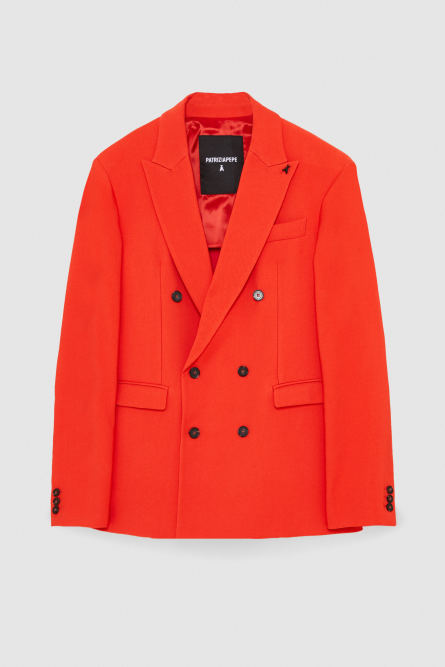 Zweireihiges Regular-Sakko aus Viskose-Twill, Rot, Patrizia Pepe