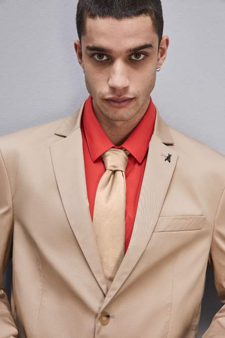 Two-button cotton twill jacket, Beige, Patrizia Pepe