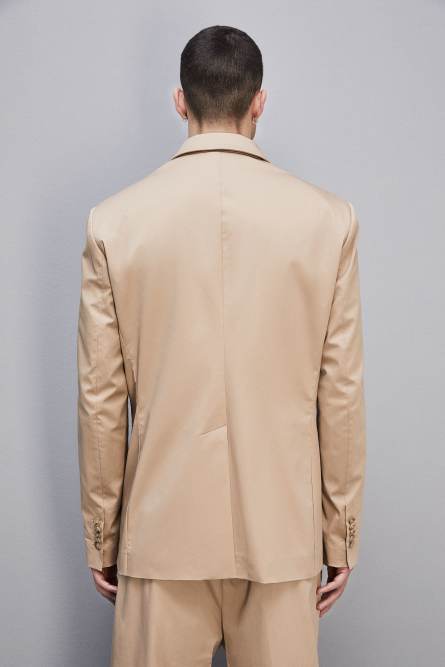 Two-button cotton twill jacket, Beige, Patrizia Pepe