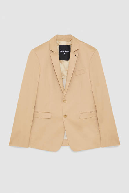 Two-button cotton twill jacket, Beige, Patrizia Pepe