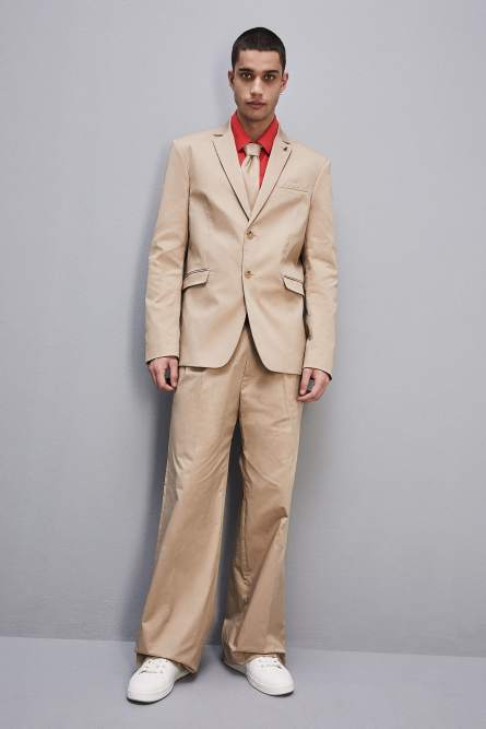 Two-button cotton twill jacket, Beige, Patrizia Pepe