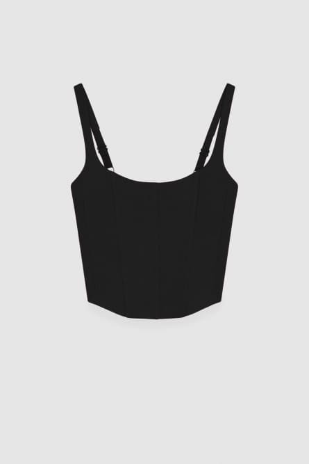 Top bustier, Nero, Patrizia Pepe