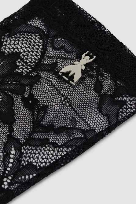 Guntes largos de encaje elástico, Negro