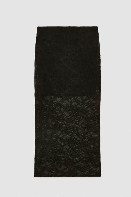Falda de tubo de encaje, Negro