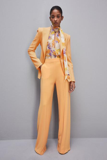 Sablè crepe palazzo pants, Orange, Patrizia Pepe