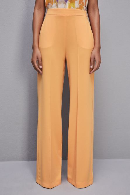 Sablè crepe palazzo pants, Orange, Patrizia Pepe