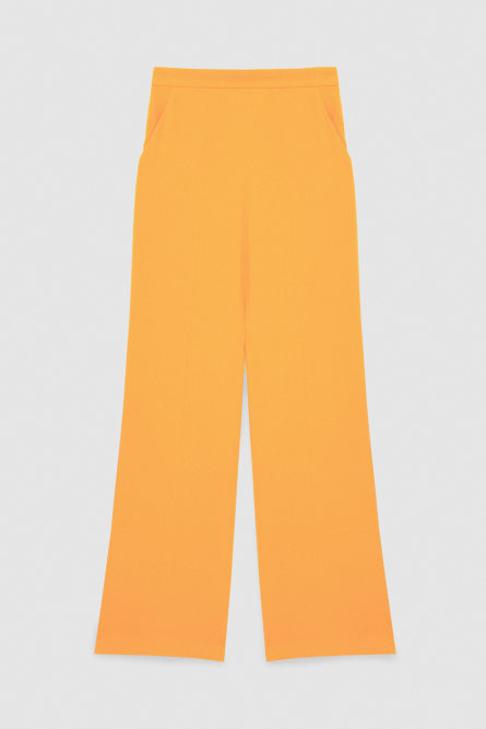 Sablè crepe palazzo pants, Orange, Patrizia Pepe