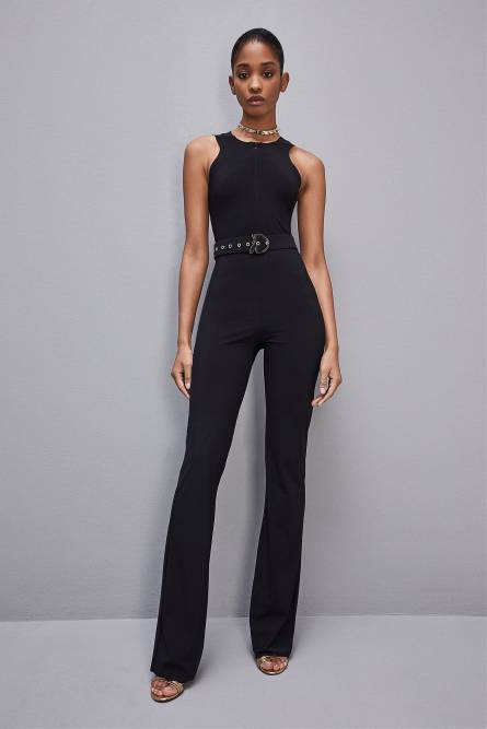 Tuta in jersey tecnico elasticizzato ESSENTIAL, Nero, Patrizia Pepe