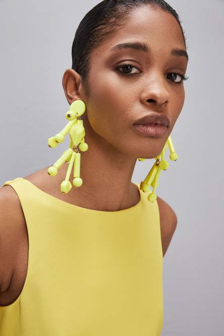 Orecchini con applicazione Fly Techno Pop, Giallo, Patrizia Pepe