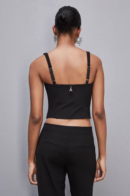 Top bustier, Nero, Patrizia Pepe