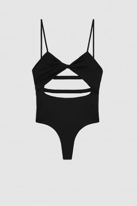 One piece swimsuit in technical jersey, Black, Patrizia Pepe