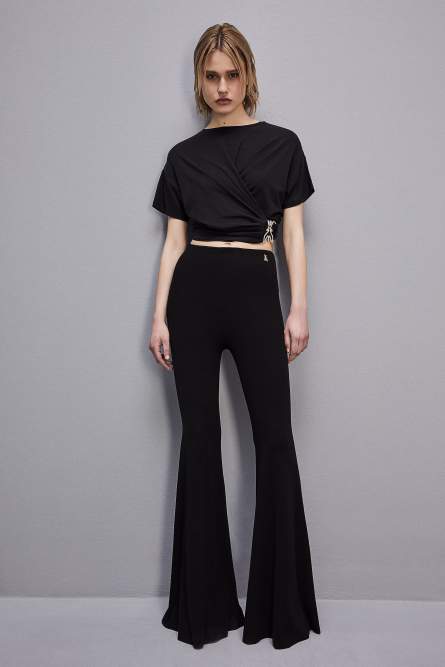 Short sleeve shirt with new rhinestone Fly, Black, Patrizia Pepe