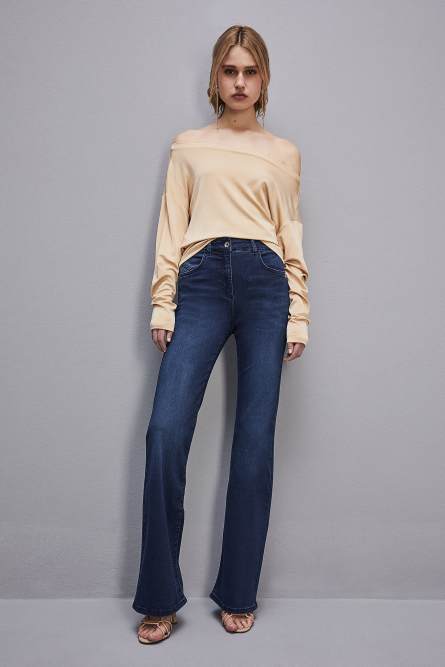 Jeans jeggings flare, Blue, Denim