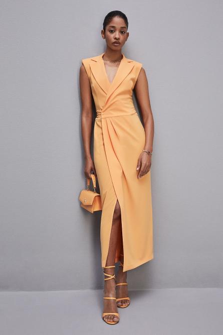 Robe blazer en crêpe sablé, Orange, Patrizia Pepe