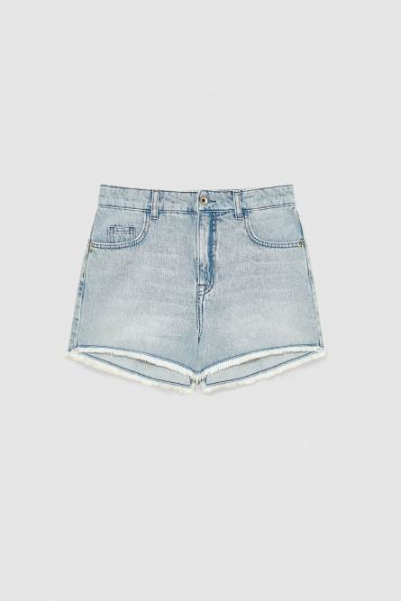 Frayed denim shorts, Light Blue, Patrizia Pepe
