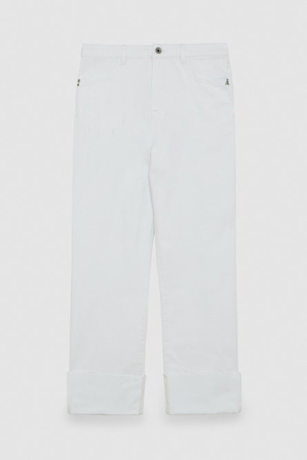 Wei&szlig;e Hose aus Bull-Denim ESSENTIAL, Wei&szlig;, Patrizia Pepe