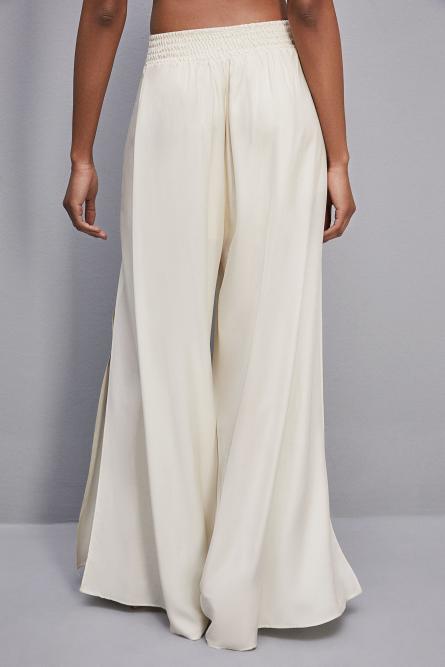 Smock stitch palazzo pants, White, Patrizia Pepe
