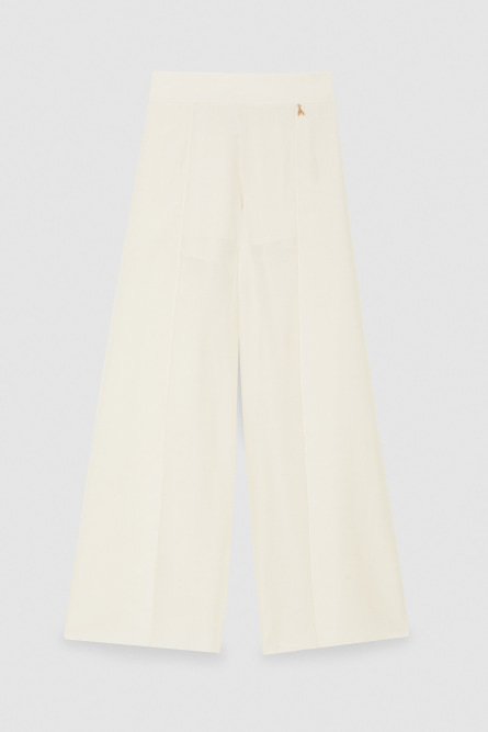 Smock stitch palazzo pants, White, Patrizia Pepe
