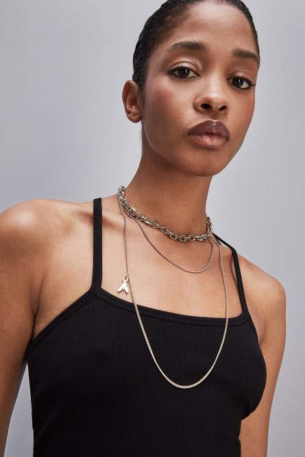 Choker avec cha&icirc;nes, Or, Patrizia Pepe