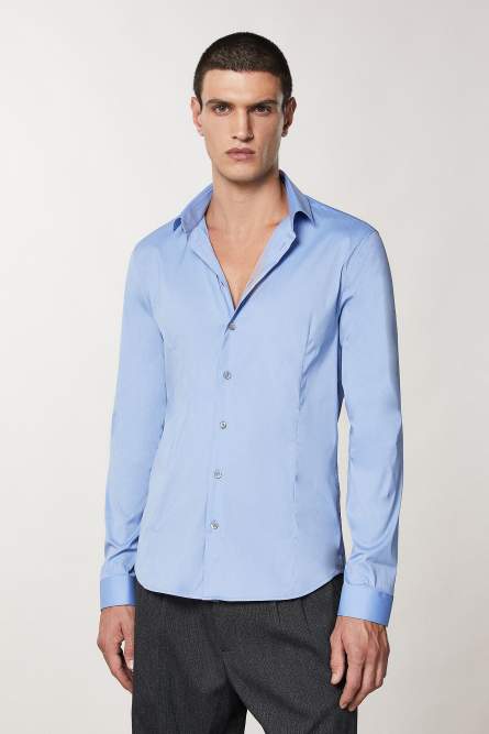 Cotton poplin regular shirt, Light Blue, Patrizia Pepe