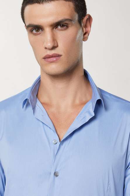 Cotton poplin regular shirt, Light Blue, Patrizia Pepe