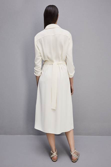 Long-sleeved chemisier dress, White, Patrizia Pepe