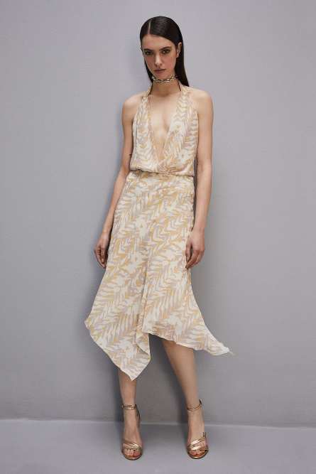 Gonna asimmetrica in Chiffon, Multicolor, Patrizia Pepe