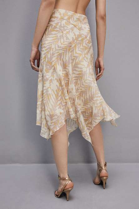 Gonna asimmetrica in Chiffon, Multicolor, Patrizia Pepe