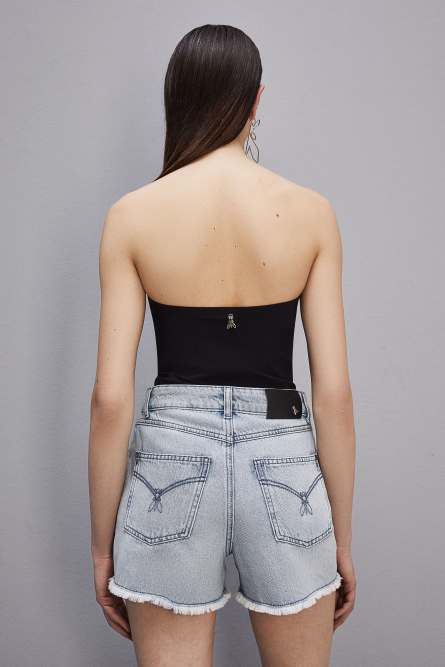 Top a Fascia con scollo decollet&egrave; ESSENTIAL, Nero, Patrizia Pepe