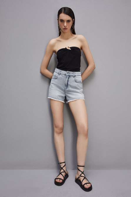 Top a Fascia con scollo decollet&egrave; ESSENTIAL, Nero, Patrizia Pepe