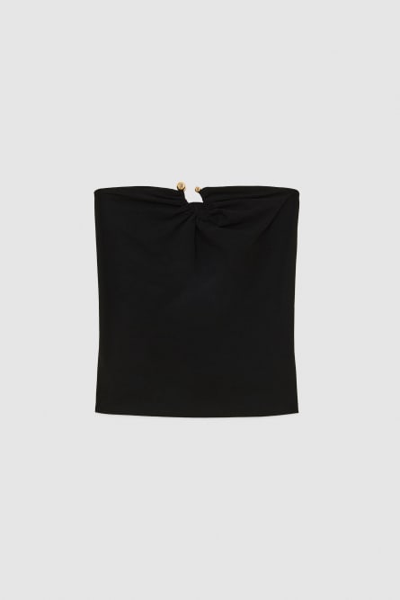 Top a Fascia con scollo decollet&egrave; ESSENTIAL, Nero, Patrizia Pepe