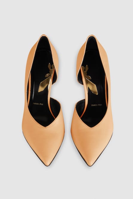 Smooth leather pumps, Beige, Patrizia Pepe