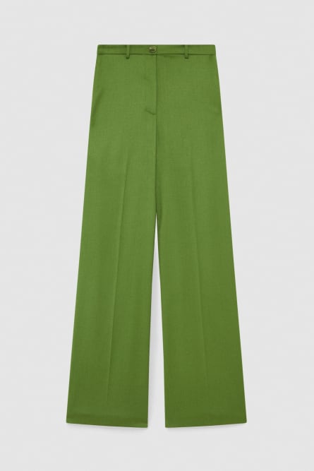 Flannel pants with pleats, Green, Patrizia Pepe
