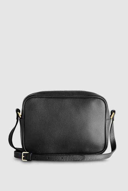 Leather camera bag with inside pocket, Black, Patrizia Pepe