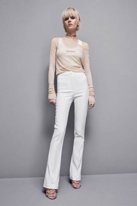 Slim Flare pants, White, Patrizia Pepe