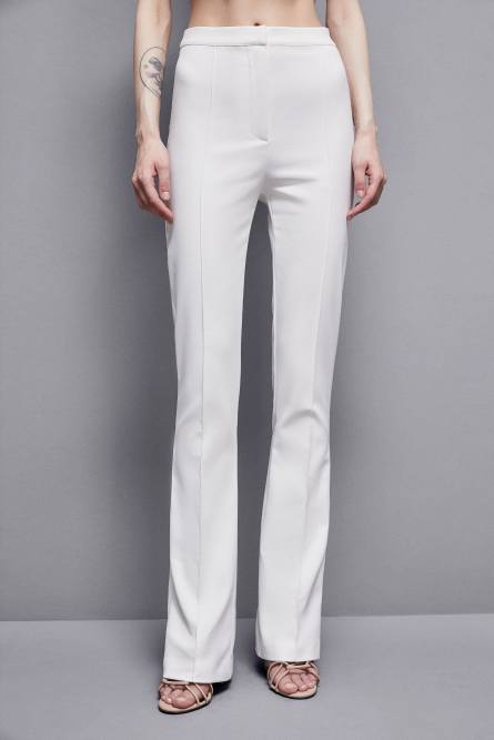 Slim Flare pants, White, Patrizia Pepe