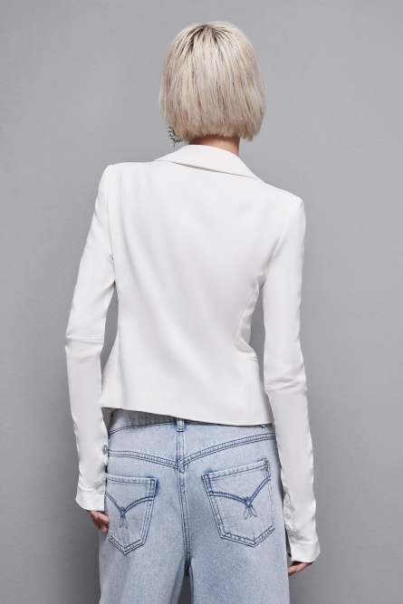 1-button jacket, White, Patrizia Pepe