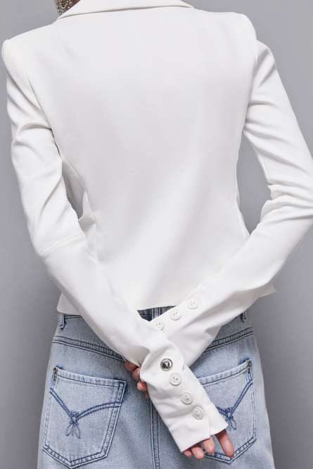 1-button jacket, White, Patrizia Pepe