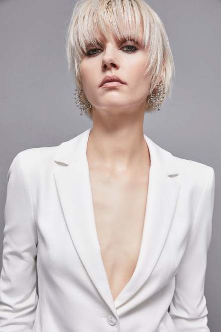 1-button jacket, White, Patrizia Pepe