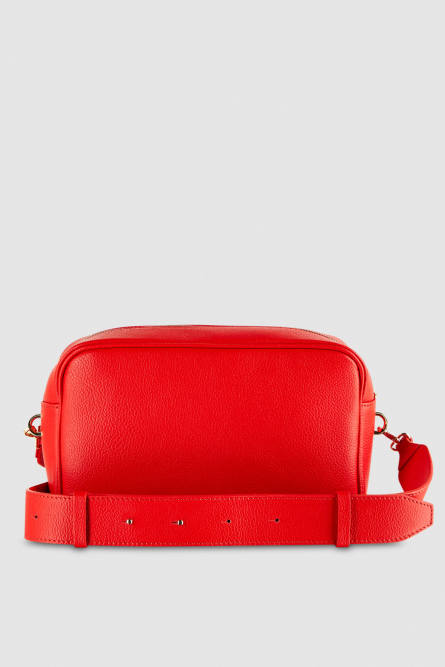 Fly Camera leather bag with chain, Red, Patrizia Pepe