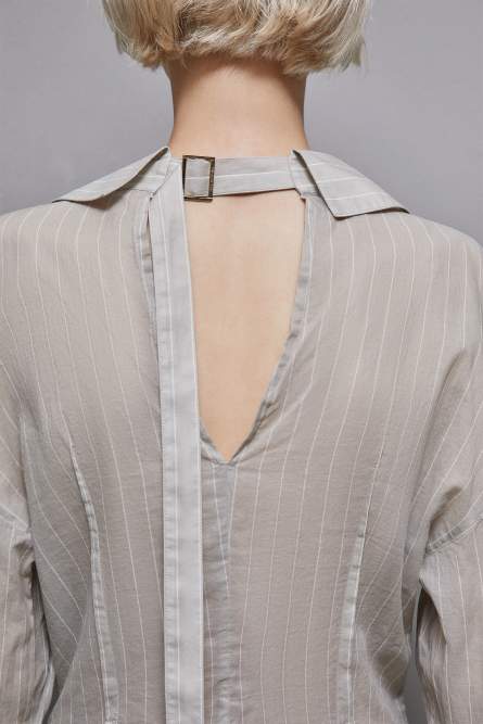 Cotton pinstripe shirt, Grey, Patrizia Pepe