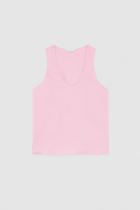 Shiny satin blouse, Pink, Patrizia Pepe