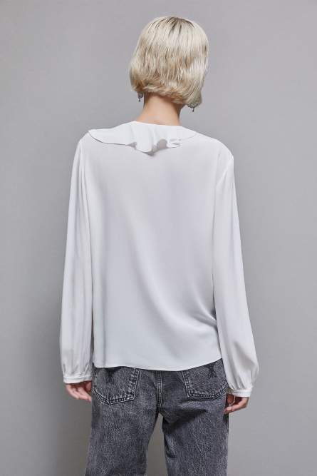 Essential crepe blouse, White, Patrizia Pepe