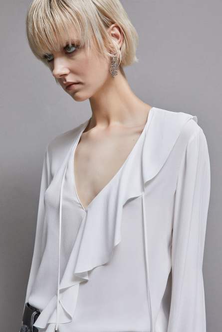 Essential crepe blouse, White, Patrizia Pepe