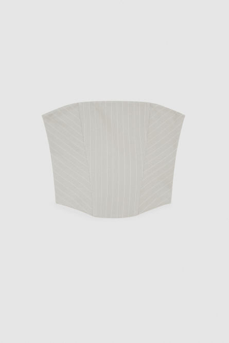 Flannel pinstripe bustier top, Grey, Patrizia Pepe