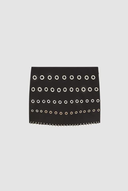 Low-waisted crêpe miniskirt, Black, Patrizia Pepe