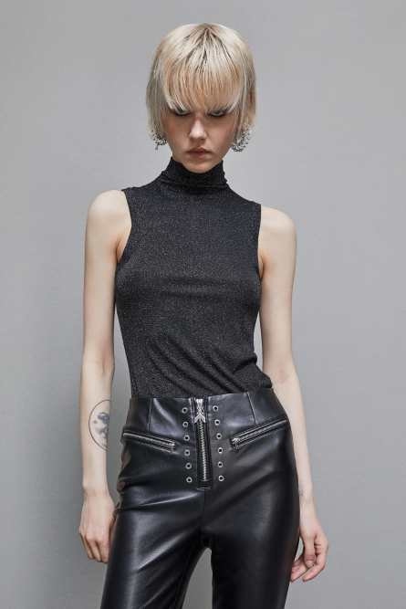 Essential sleeveless top, Black, Patrizia Pepe