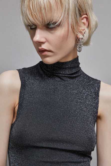 Essential sleeveless top, Black, Patrizia Pepe