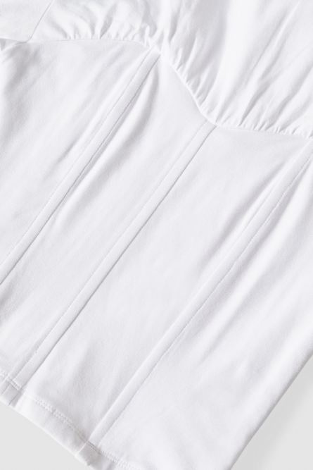 Cotton jersey bustier t-shirt, White, Patrizia Pepe